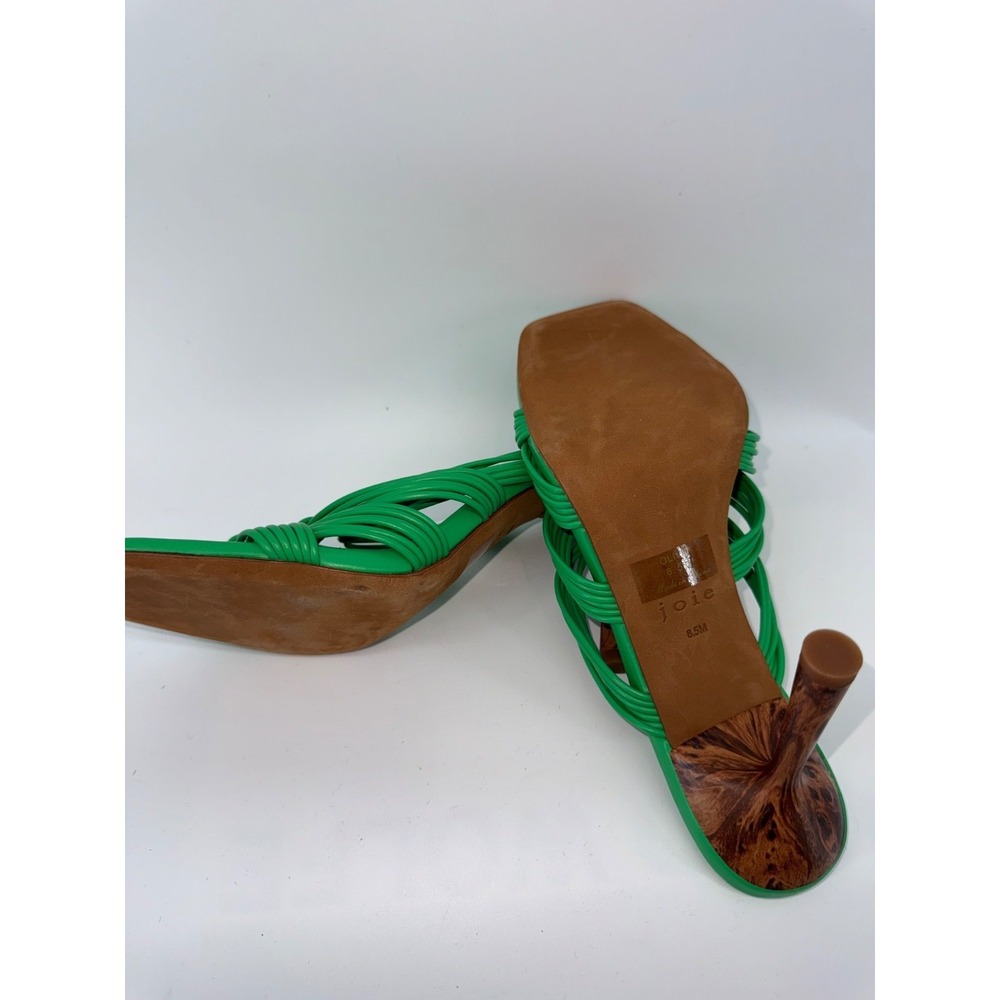 Joie Emerald Green Strappy Sandals 6.5 Square Toe High Heel Mule Y2K Party - Picture 9 of 12